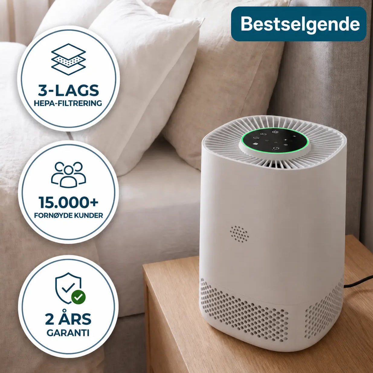 ArcticAir™ – Soverommets luftrenser for allergikere
