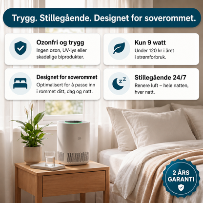 ArcticAir™ – Soverommets luftrenser for allergikere