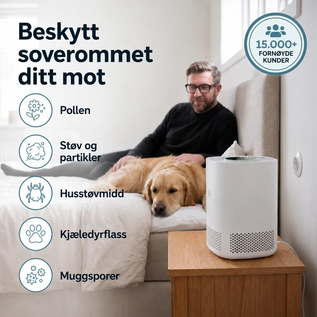 ArcticAir™ – Soverommets luftrenser for allergikere