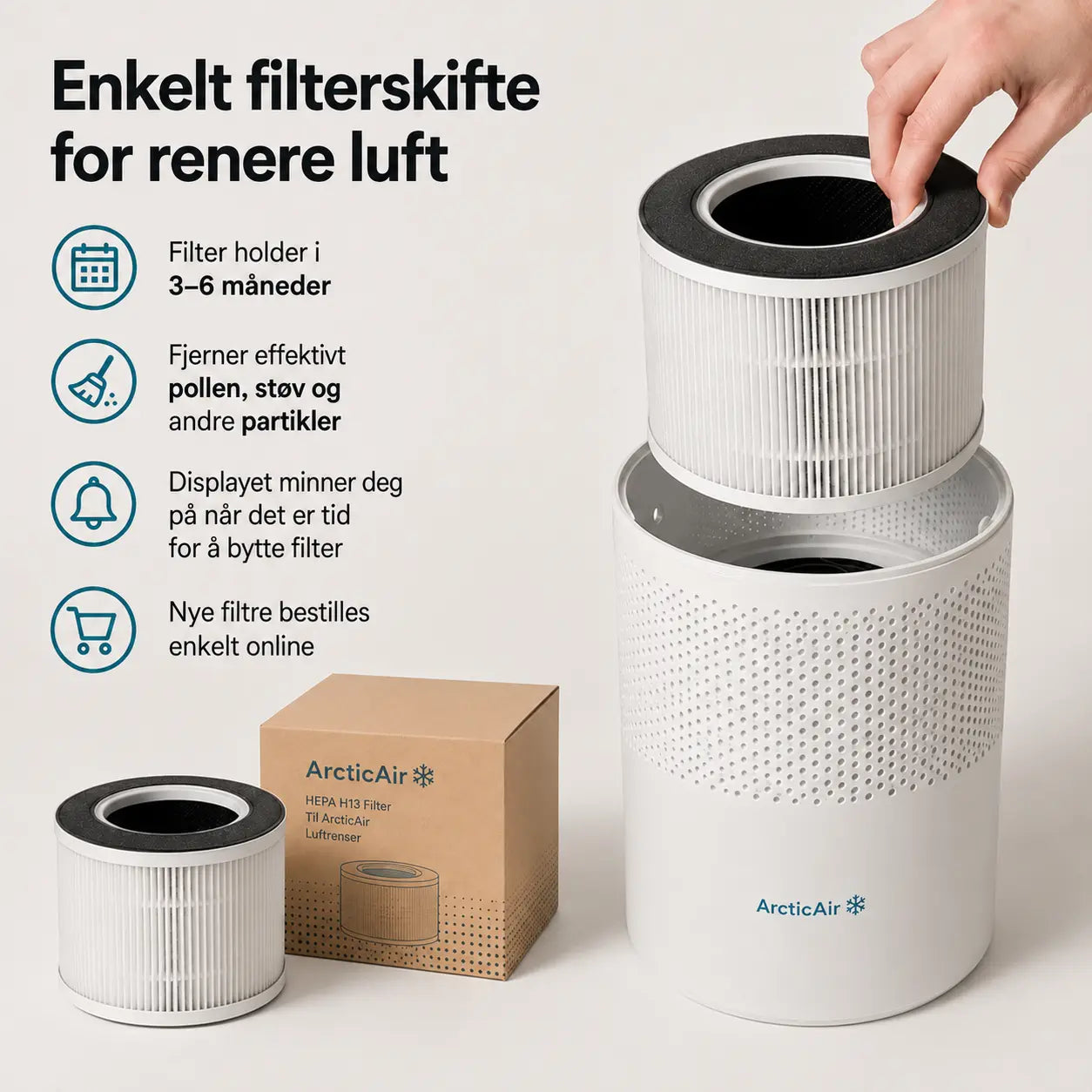 ArcticAir™ – Soverommets luftrenser for allergikere